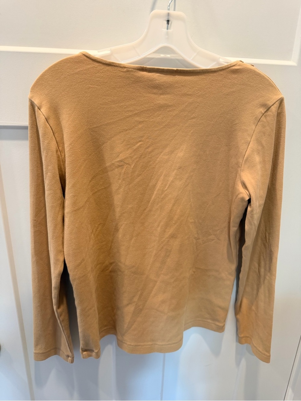 Chico’s Size 0 Small Camel Embellished V Neck Long Sleeve Top - Picture 4 of 7